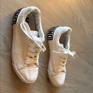 Moschino White Sneakers with Black Logo